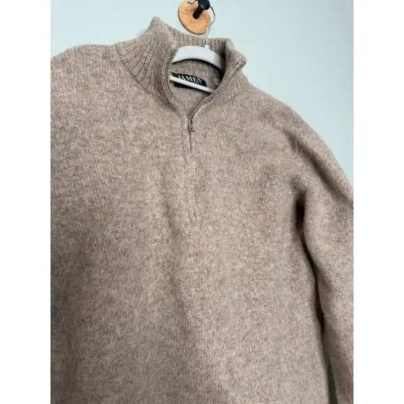 James Peter James clothing shetland wool 1/4‎ beige sweater - Picture 5 of 10